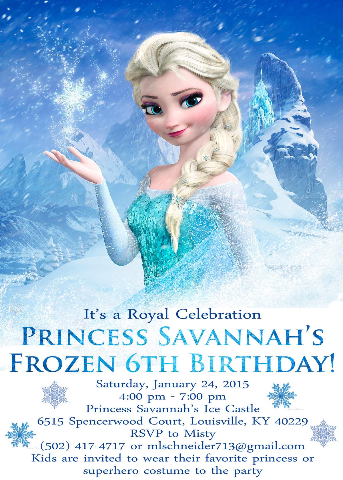 Savannah's 6th Birthday - Frozen (Disney)