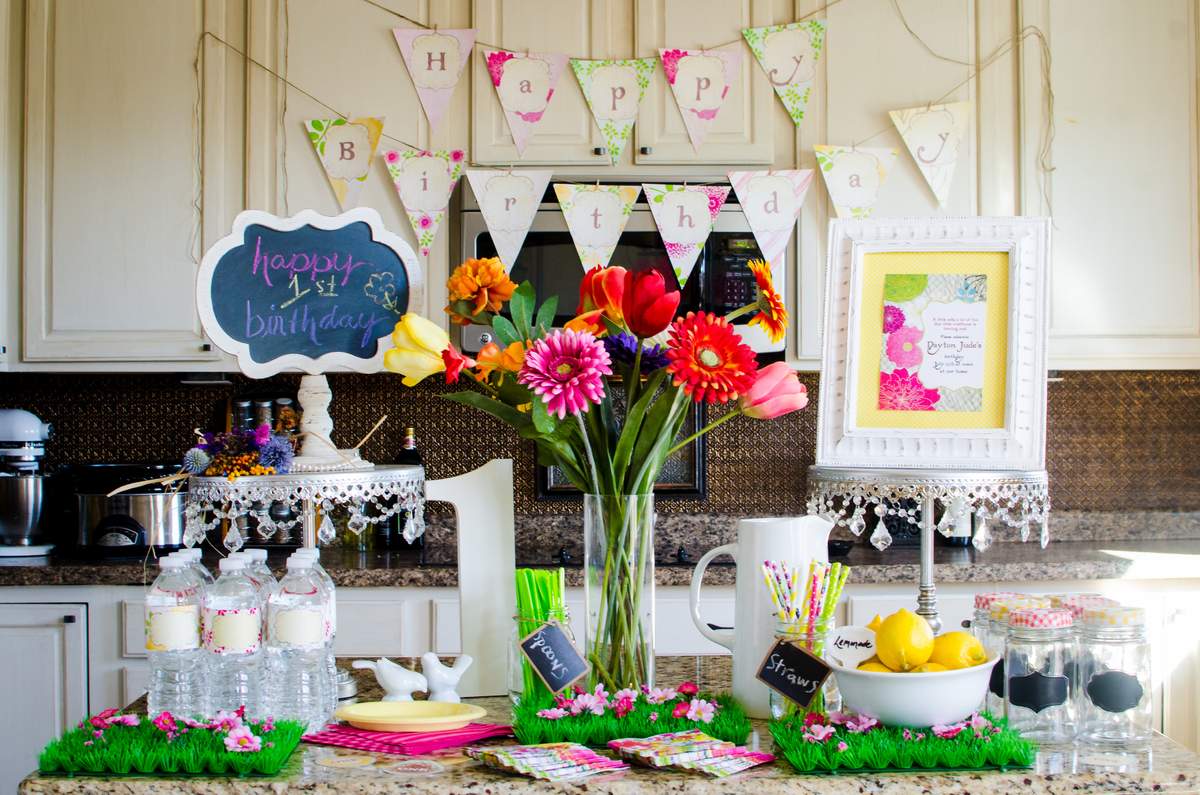Floral Flowers Birthday Party Ideas Photo 3 of 8 Catch My Party