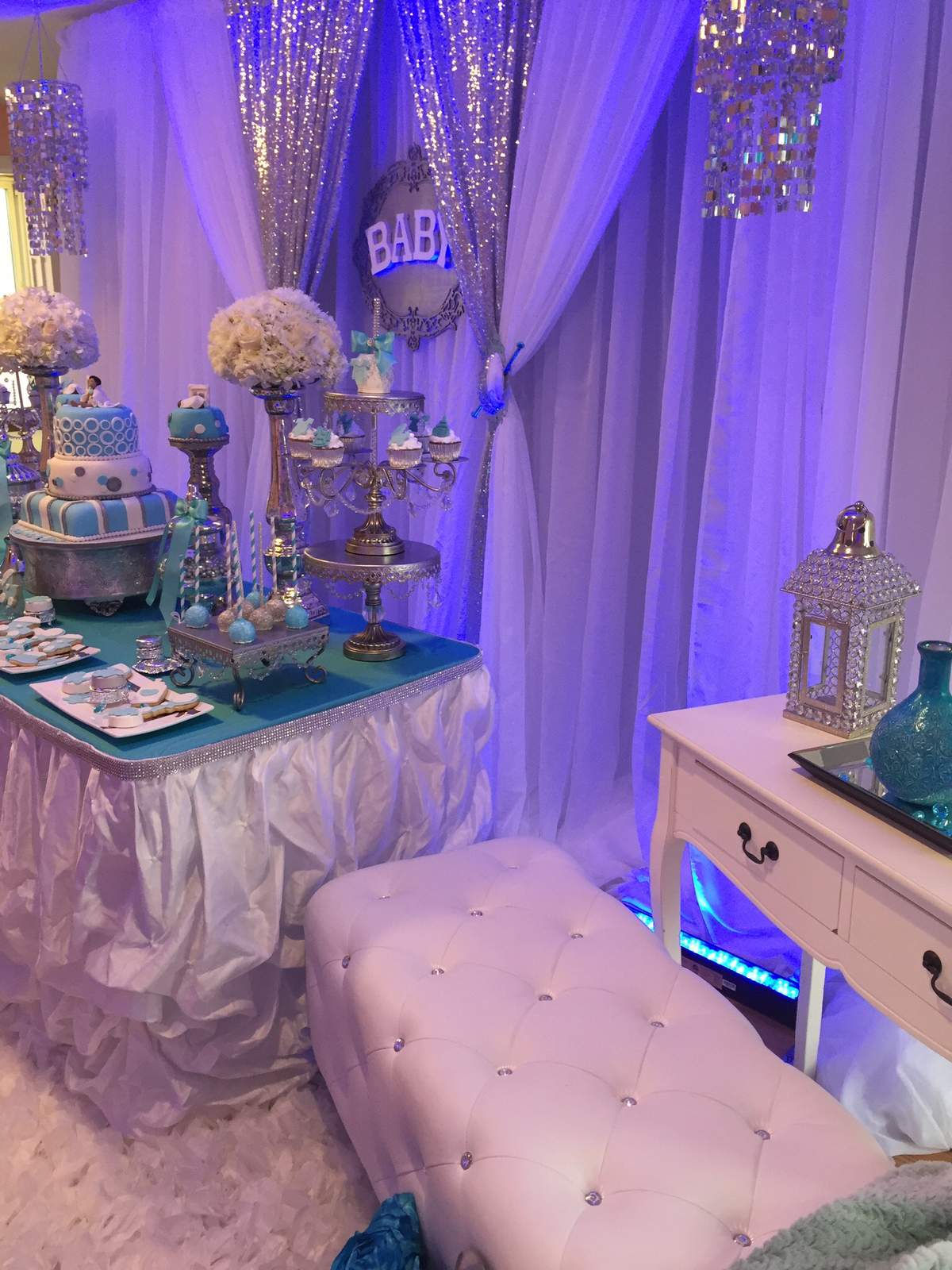 Baby Boy on the Way with a Glitz baby shower Baby Shower Party Ideas