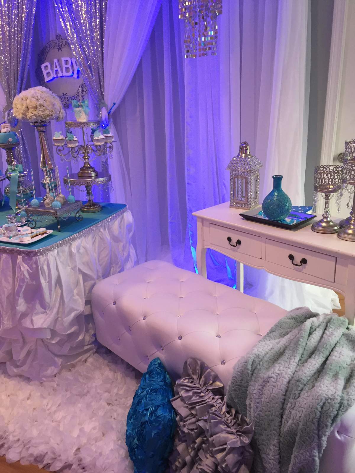 Baby Boy on the Way with a Glitz baby shower Baby Shower Party Ideas