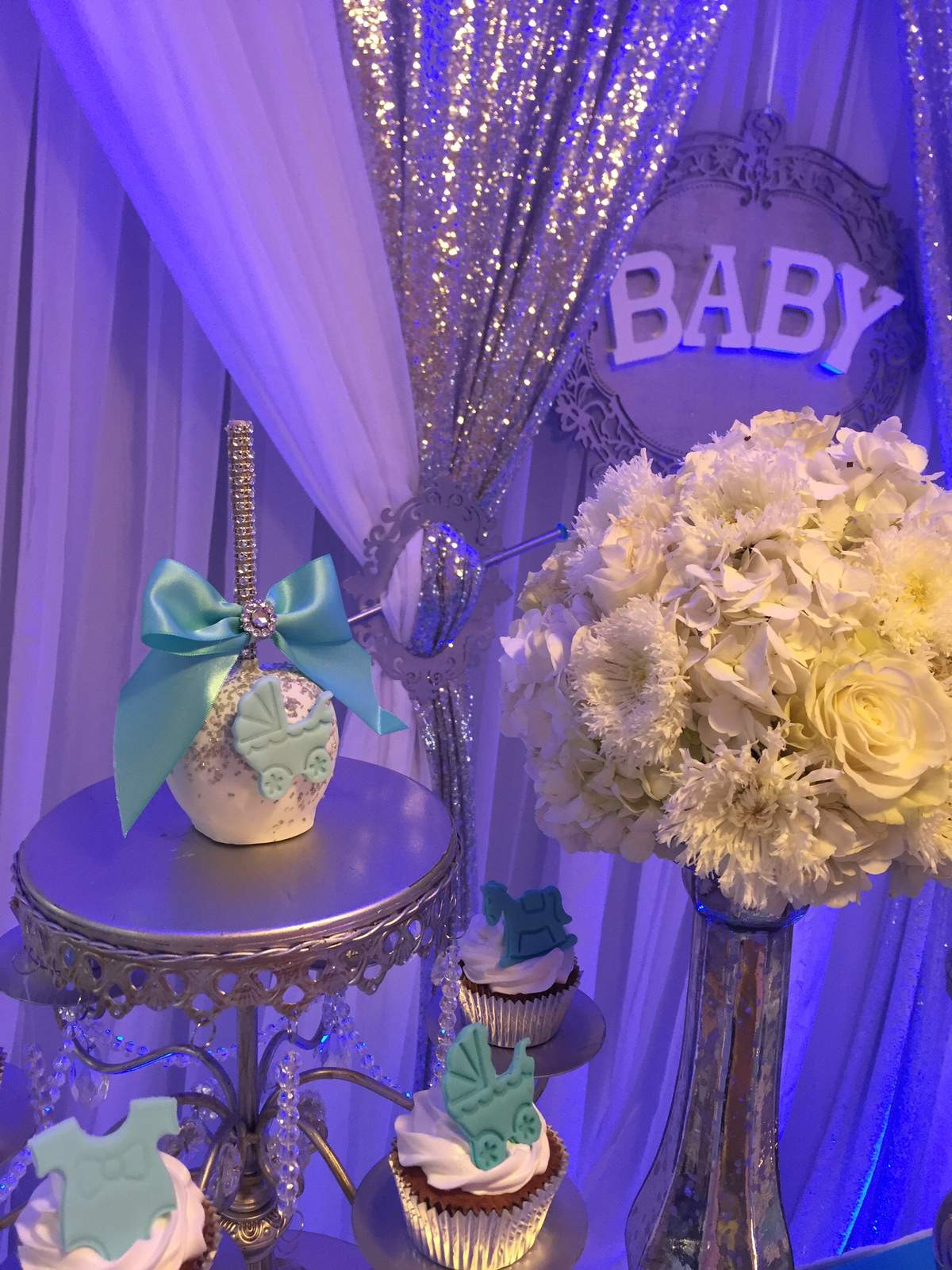 Baby Boy on the Way with a Glitz baby shower Baby Shower Party Ideas