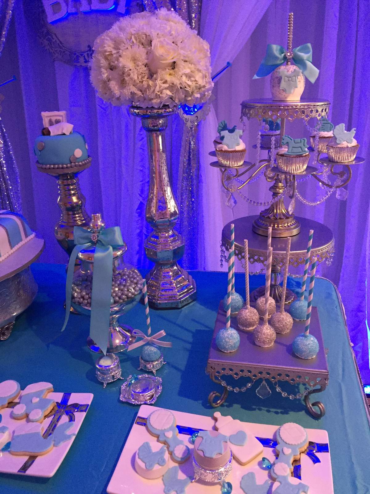 Baby Boy on the Way with a Glitz baby shower Baby Shower Party Ideas