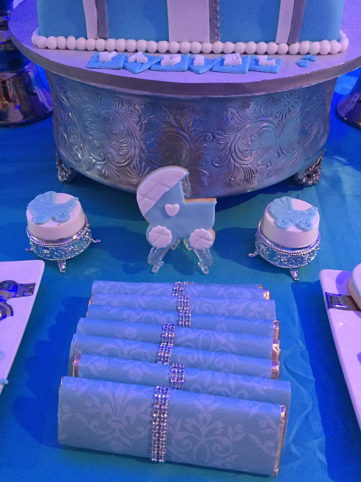 Baby Boy on the Way with a Glitz baby shower Baby Shower Party Ideas Photo 5 of 27 Catch My