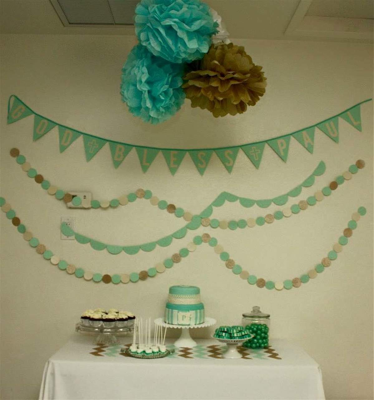 Baptism Party - Teal and Gold