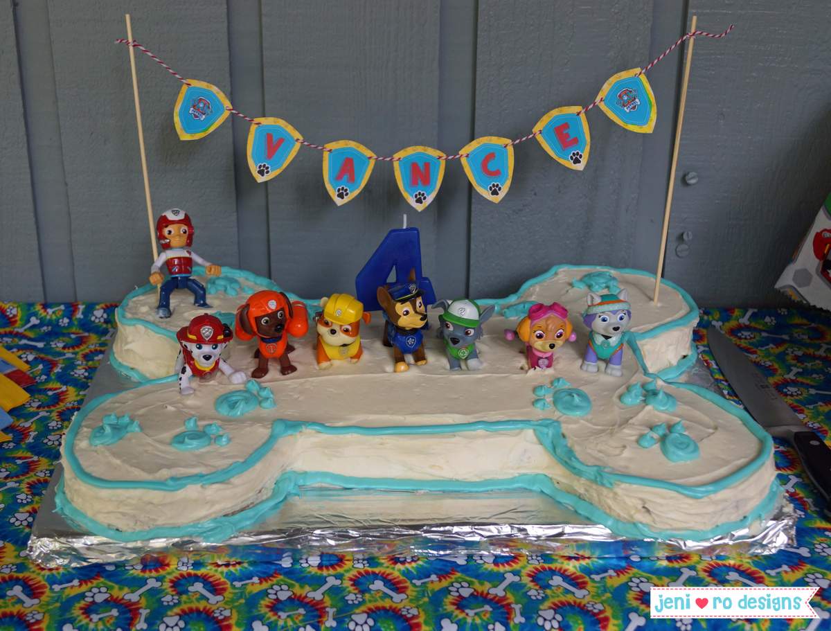 paw patrol bone cake
