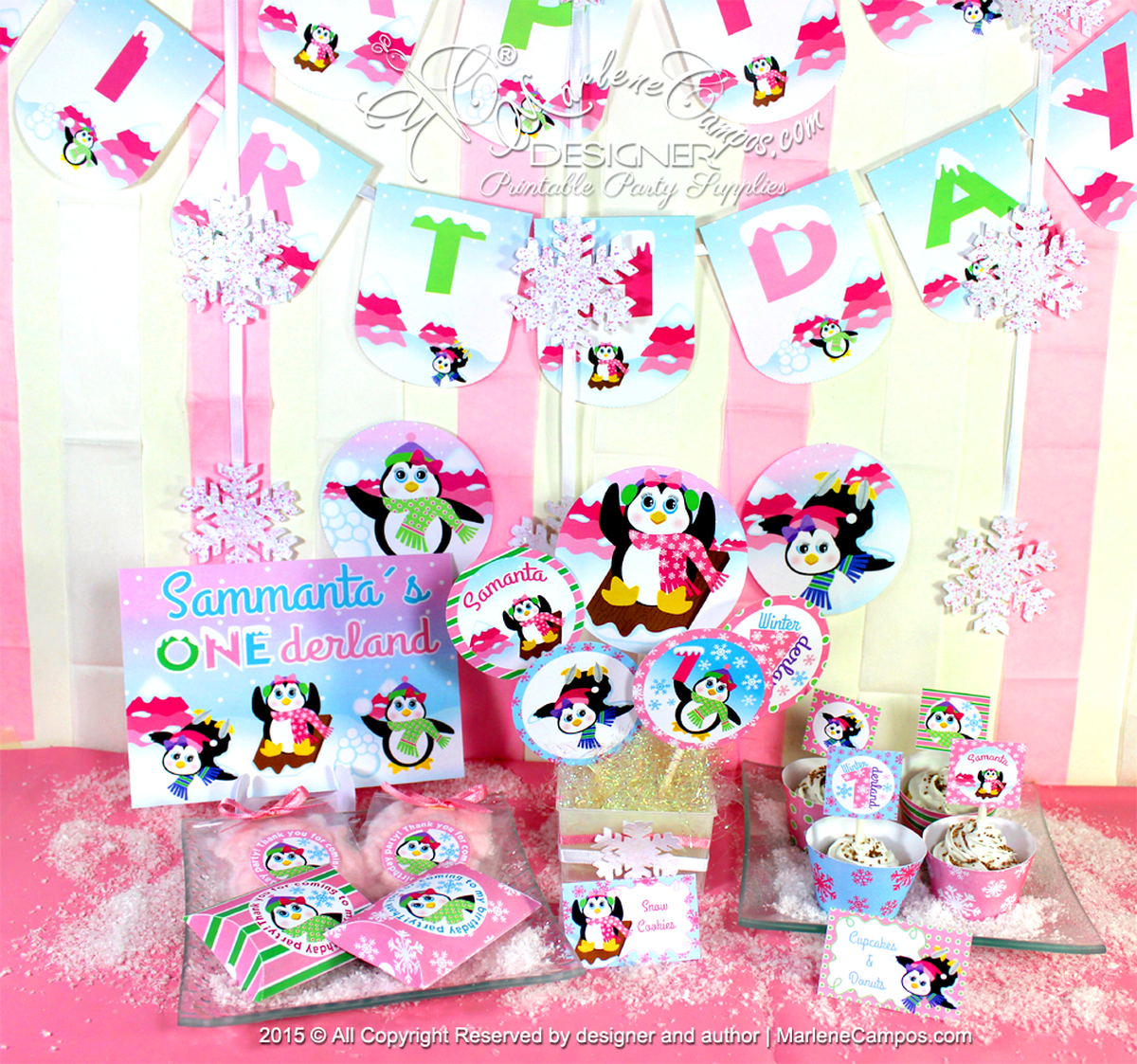 Pink Winter ONEderland Birthday - winter wonderland