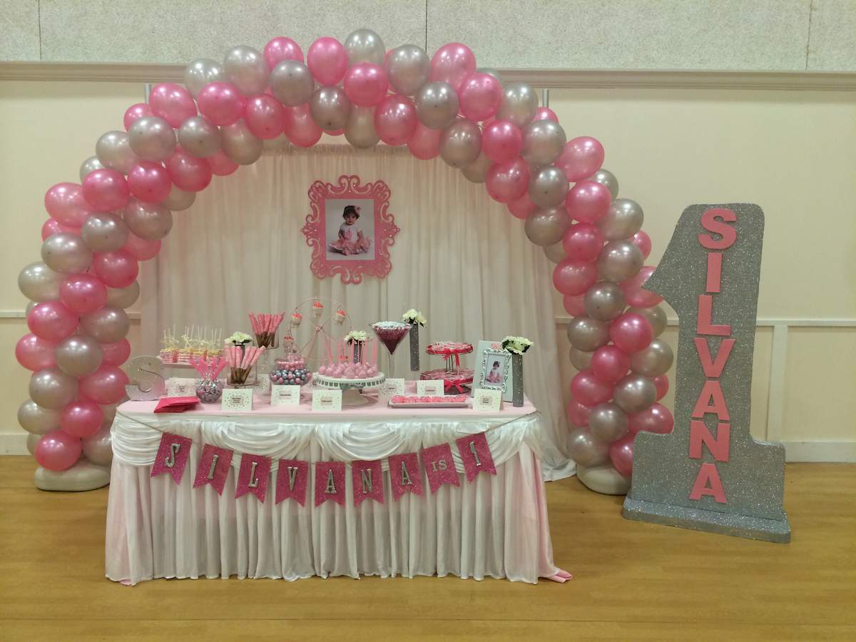 Silvana's 1st birthday - Pink and silver