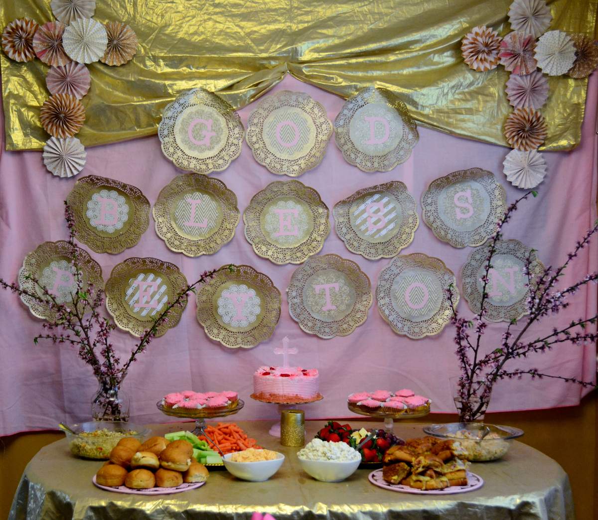 Peyton's Baptism - pink & gold baptism, christening