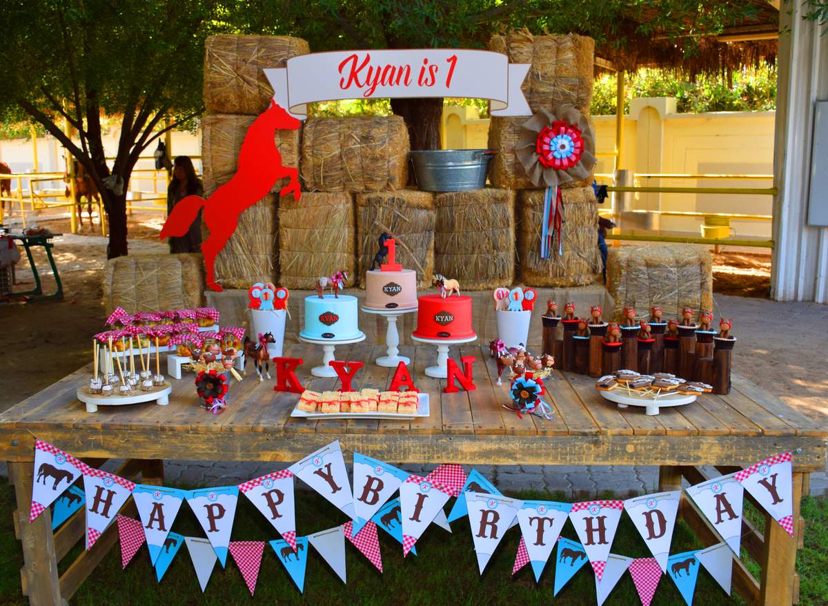 Kyan's Rustic Horses first birthday party - Rustic Horses