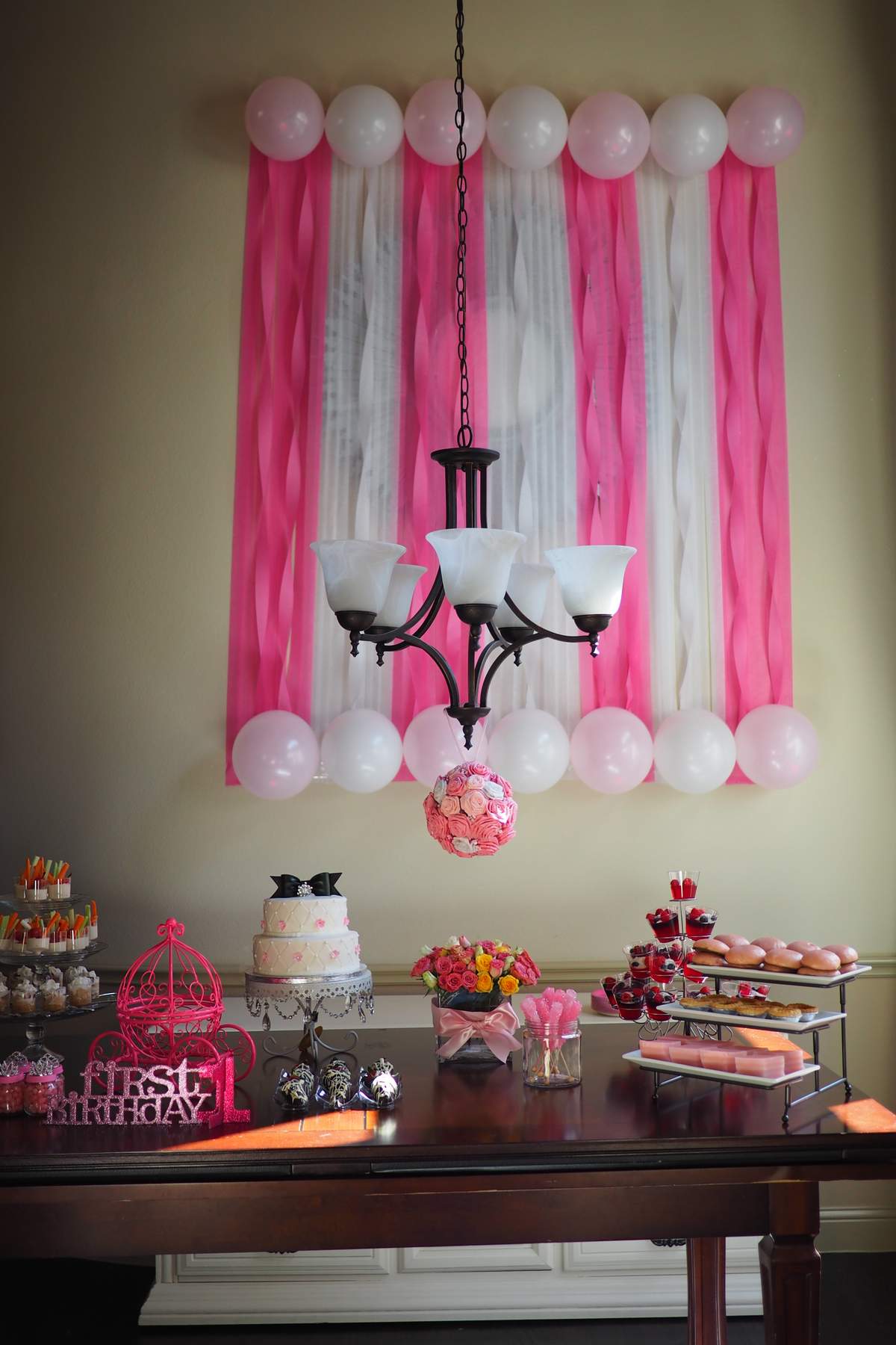 Pink and White Birthday Party Ideas | Photo 5 of 17 | Catch My Party