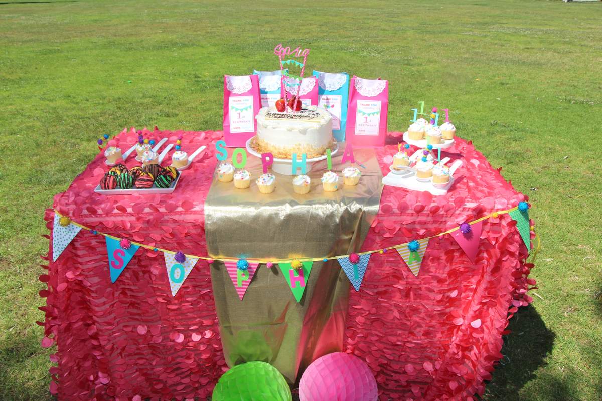 Sophia's colorful pom pom party - 1st birthday
