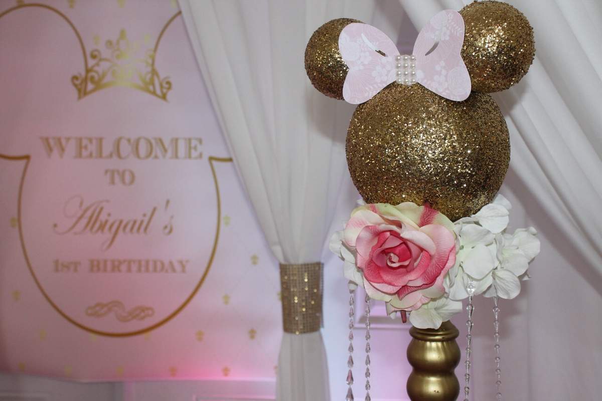 Princess Abigail is One - Minnie Mouse Glam 1st birthday 