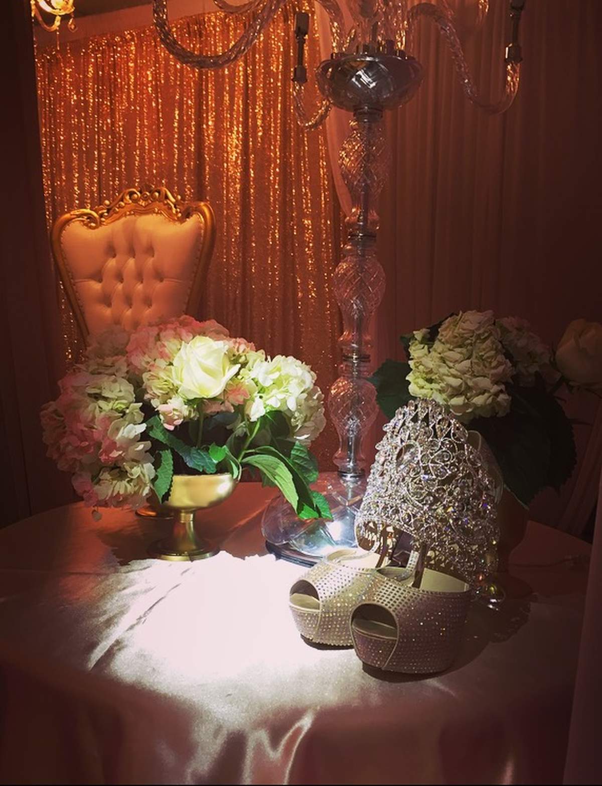 Brianna's Glamorous Rose Garden Quinceañera - Flowers, Garden, Pink, Gold, Princess