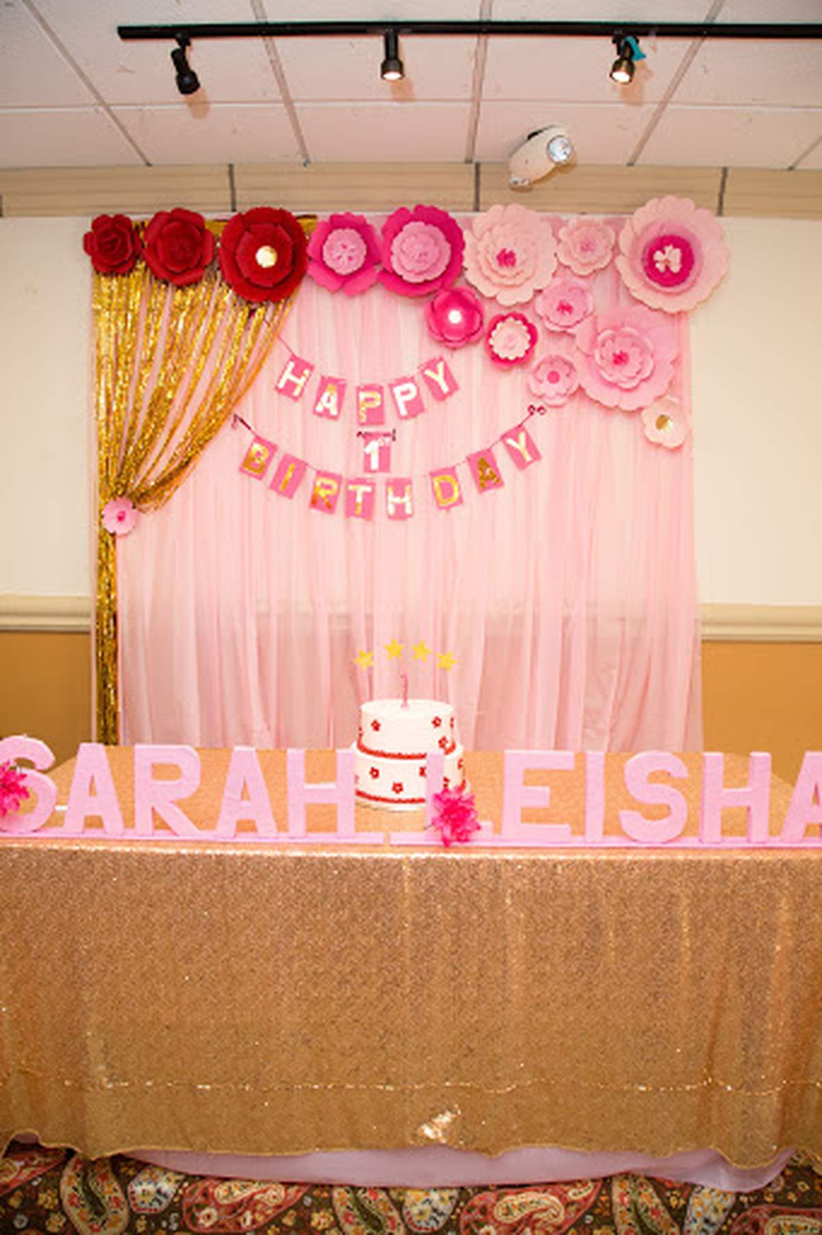 Sarah Leisha's 1st Birthday - Sparkle & Shine- Pink & Gold