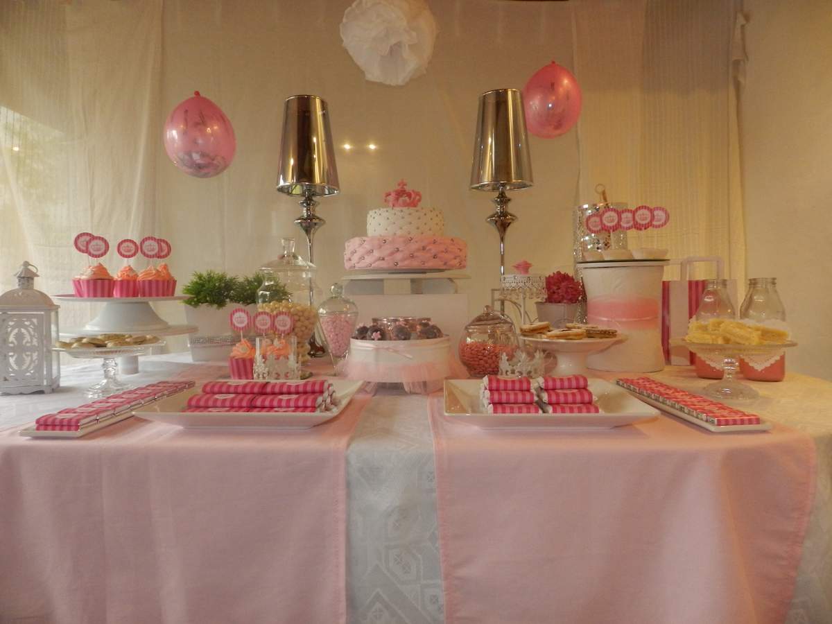 Ambientación Bautismo y primer añito - En rosa