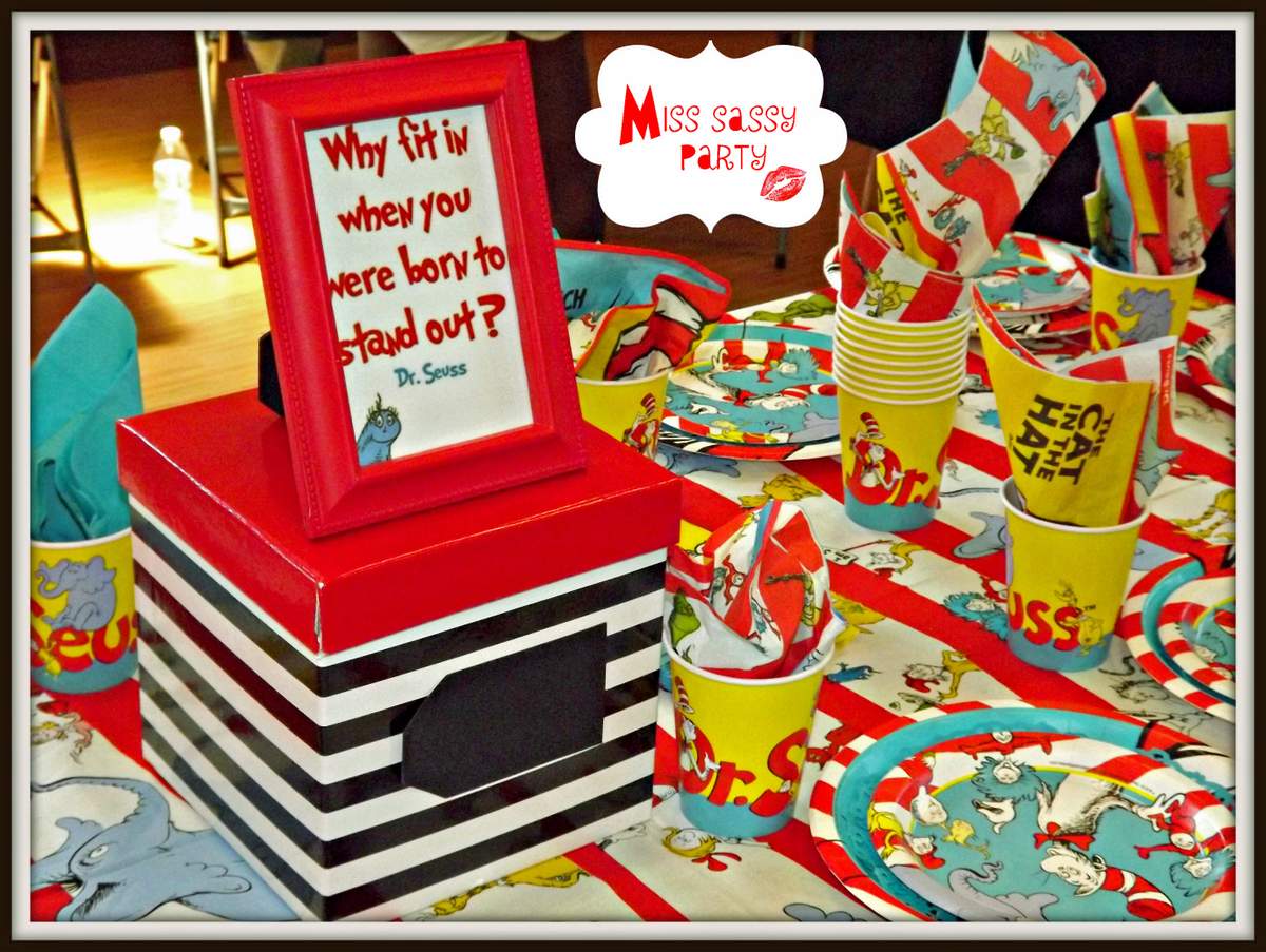 Dr. Seuss Cat in the Hat Baby Shower Party Ideas Photo 3 of 15 Catch My Party