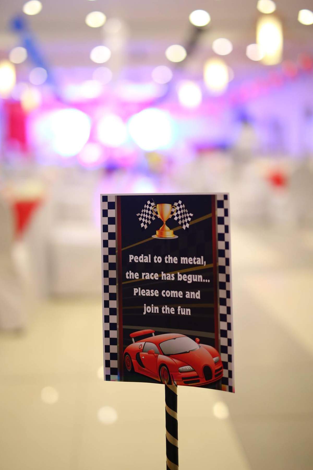 Artful Race Car Kiddie themed Party - Race Car