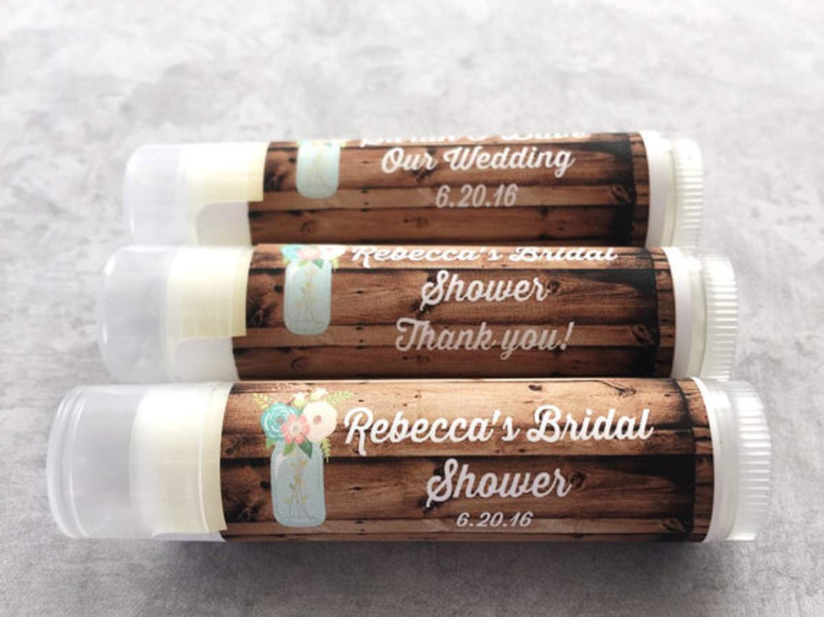 Chelsea's Rustic Wedding - Custom Rustic Wedding/Bridal Shower Lip Balm Favors