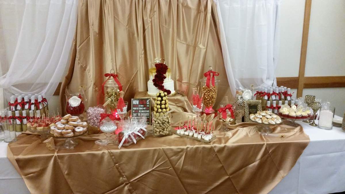 50th Birthday - Red and Gold