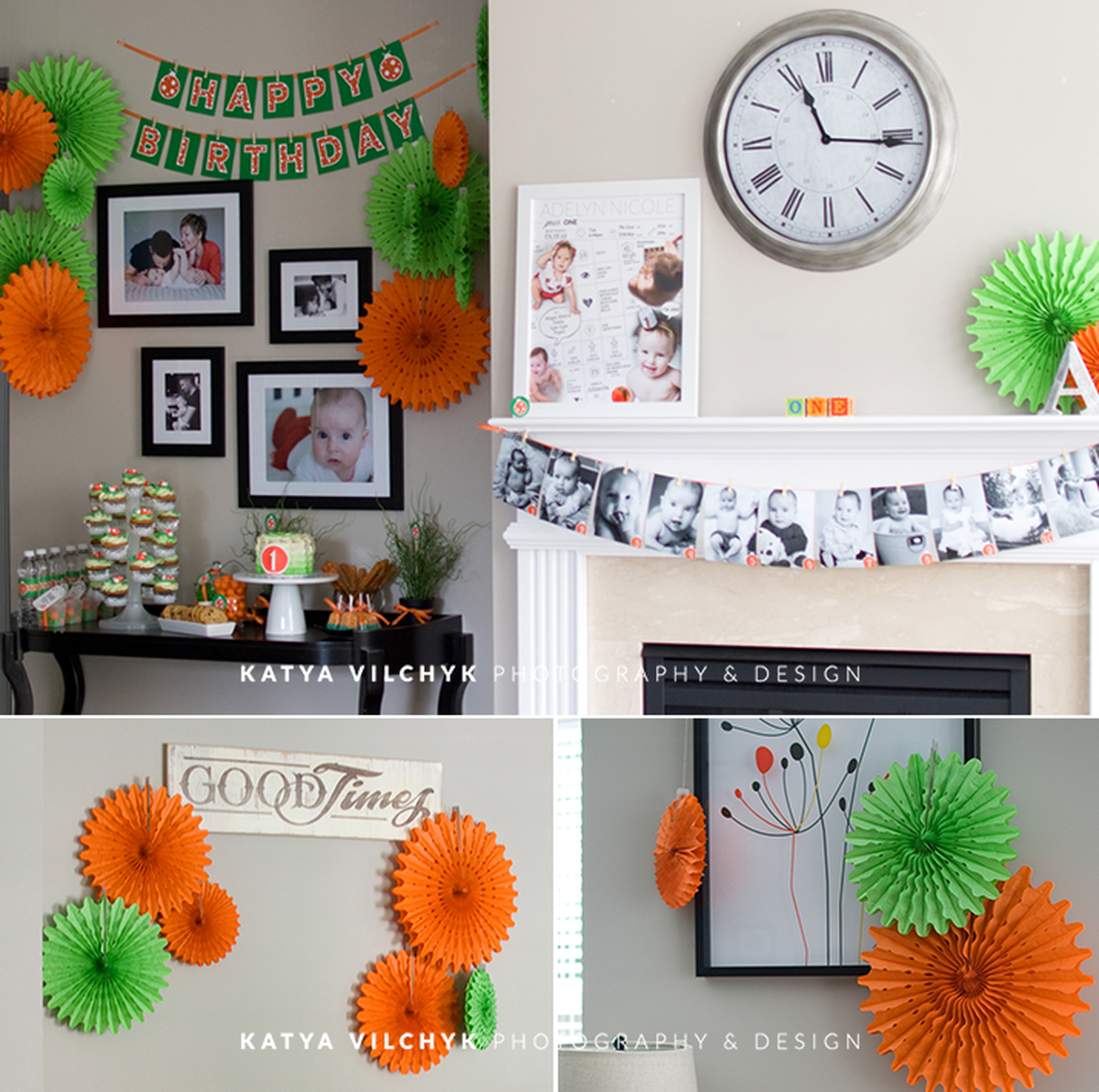 Ladybug Girl's First Birthday Party - Orange and Green Ladybug First Birthday Party