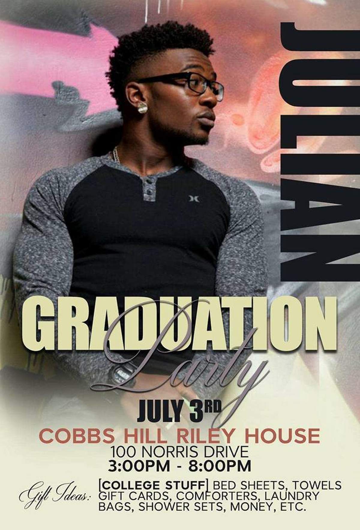 Julian's Graduation Party - School Colors (Black, White and Yellow)
