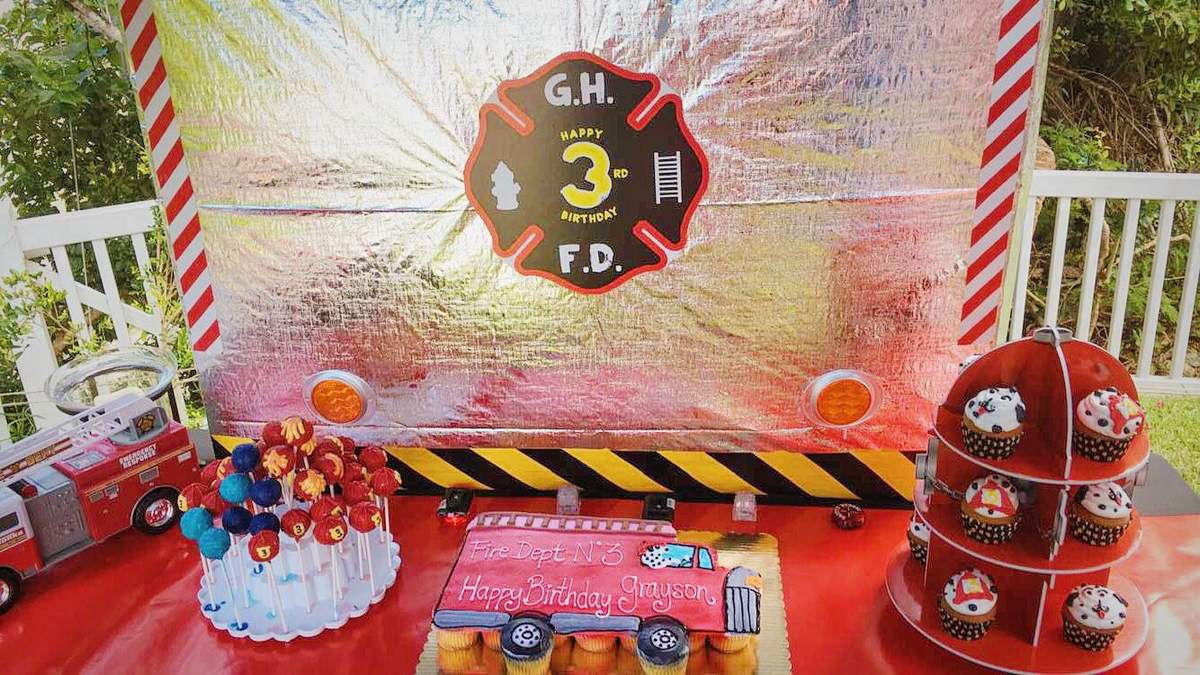 Grayson's 3rd Birthday Party - Fire Wngine Theme