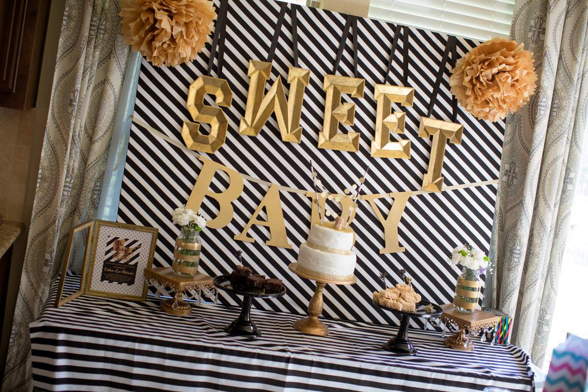 Black and Gold Baby Shower Party Ideas Photo 2 of 13 Catch My Party