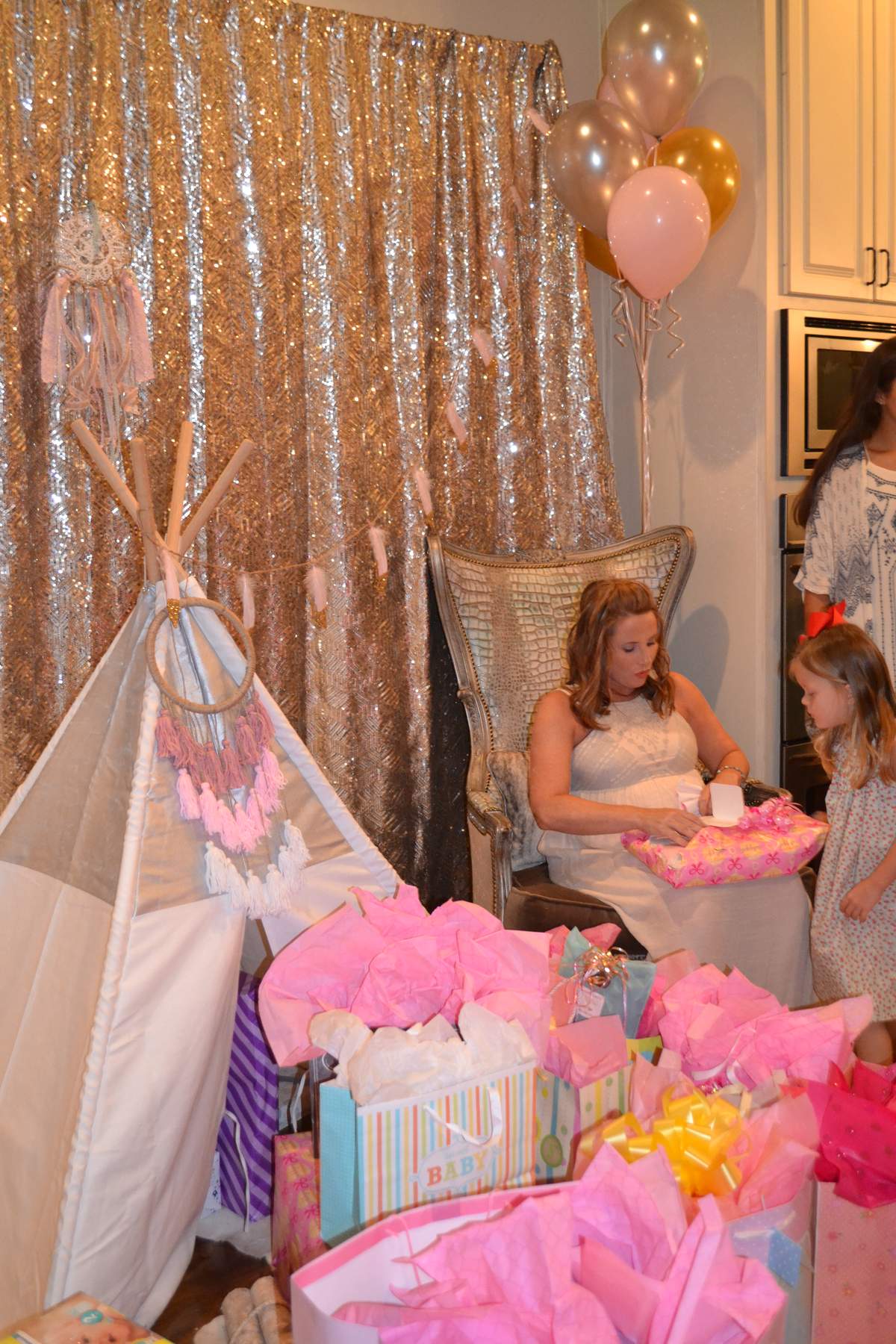 Boho, little indian, tepees, dreamcatchers, glamping Baby Shower Party