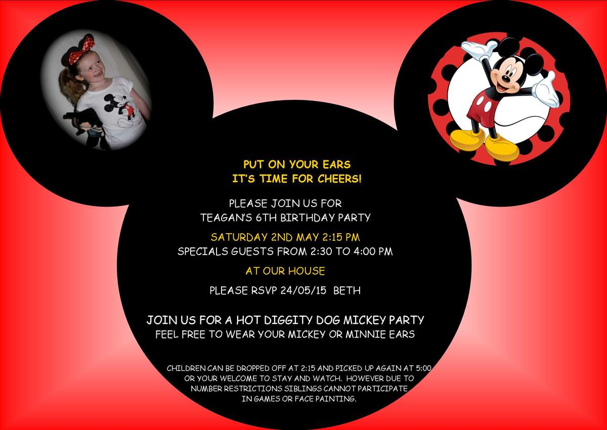 Teagan's 6th Birthday - Mickey Mouse Hotdog Party