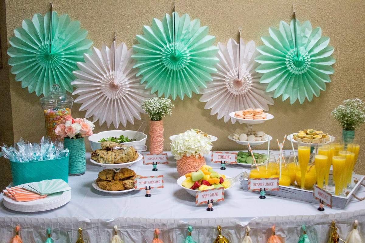 Mint & Peach Baby Shower - None