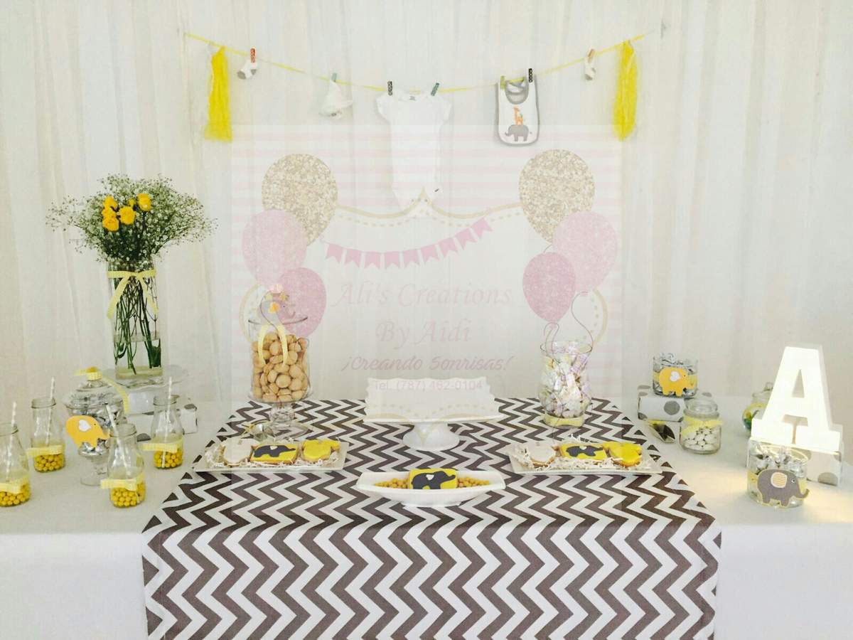 Elephant Yellow and Grey Baby Shower - Elephant Yellow and Grey