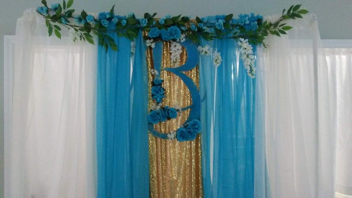 Maya & Derek Wedding Reception  - Oasis Blue, Ivory and Gold 
