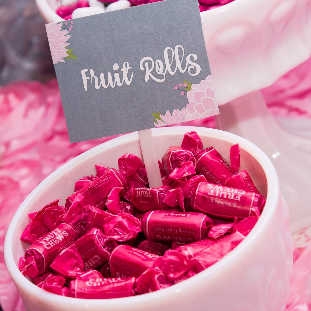 Floral, Pink, Gray, and White Baby Shower Party Ideas Photo 4 of 25