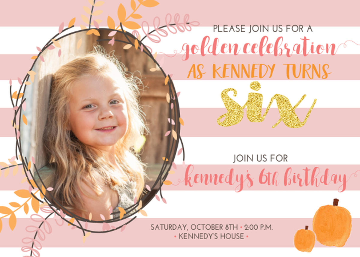 Kennedy's GOLDEN Birthday - Pumpkins / Golden
