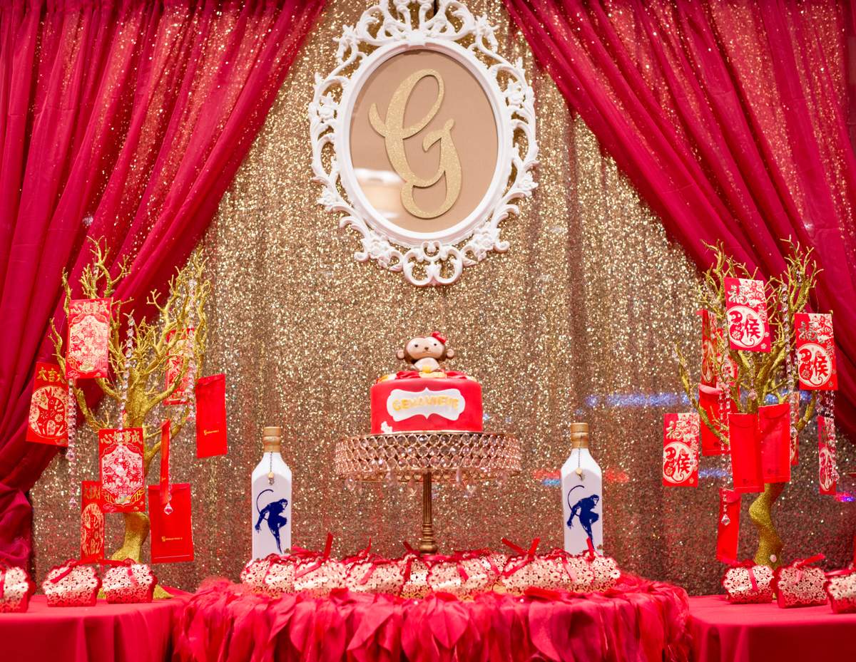 Genavieve's Red Egg & Ginger One Month Celebration - Red & Gold