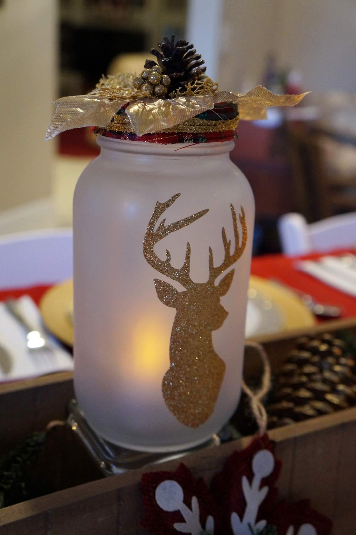 Rustic, red, gold, deer Christmas/Holiday Party Ideas | Photo 9 of 45