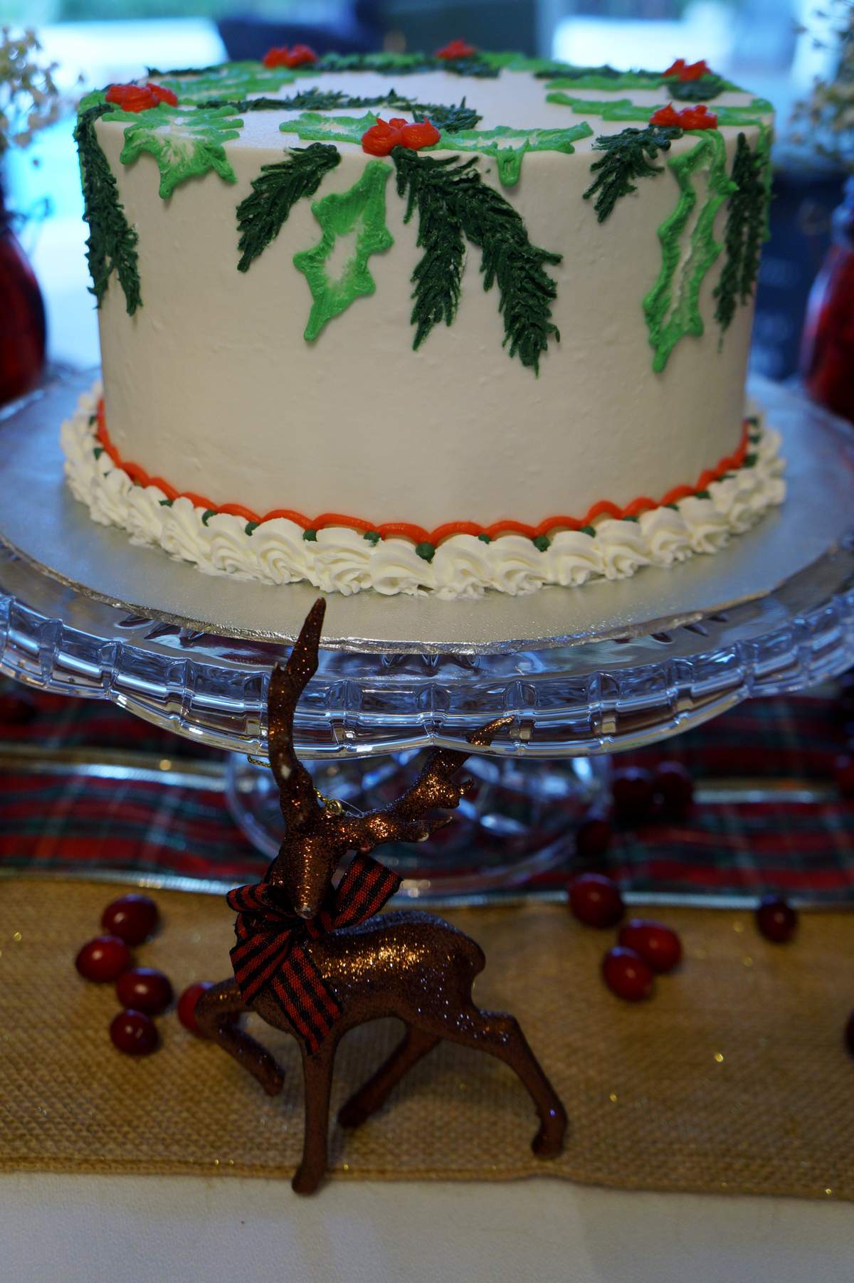 Rustic, red, gold, deer Christmas/Holiday Party Ideas | Photo 9 of 45