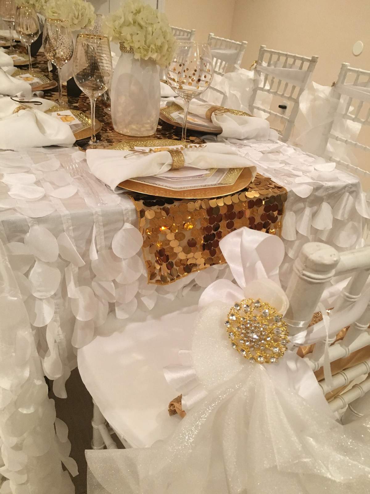 Gold and white Birthday Party Ideas Photo 6 of 52 Catch My Party