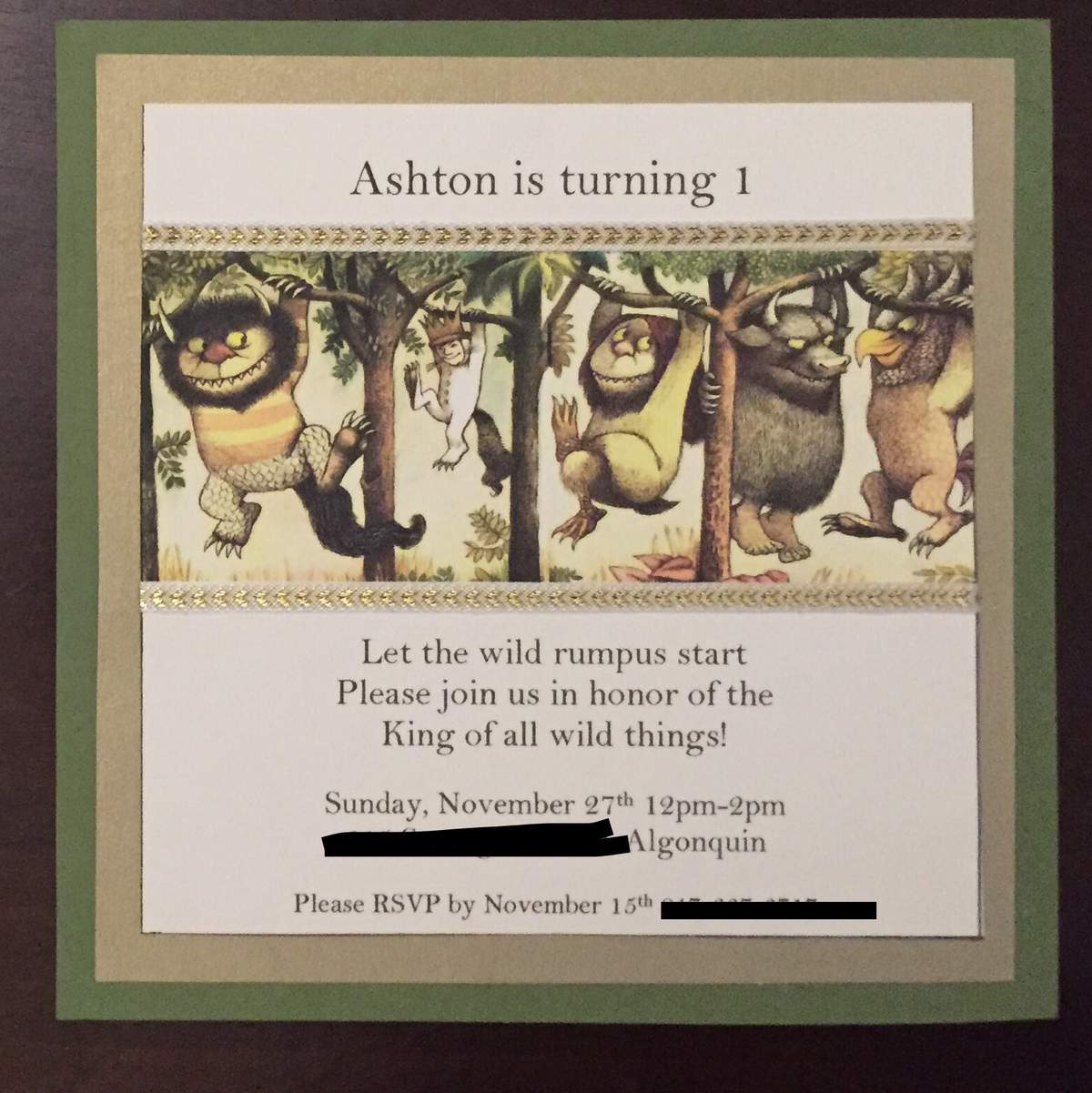 Ashton's Wild One - Where the Wild Things Are