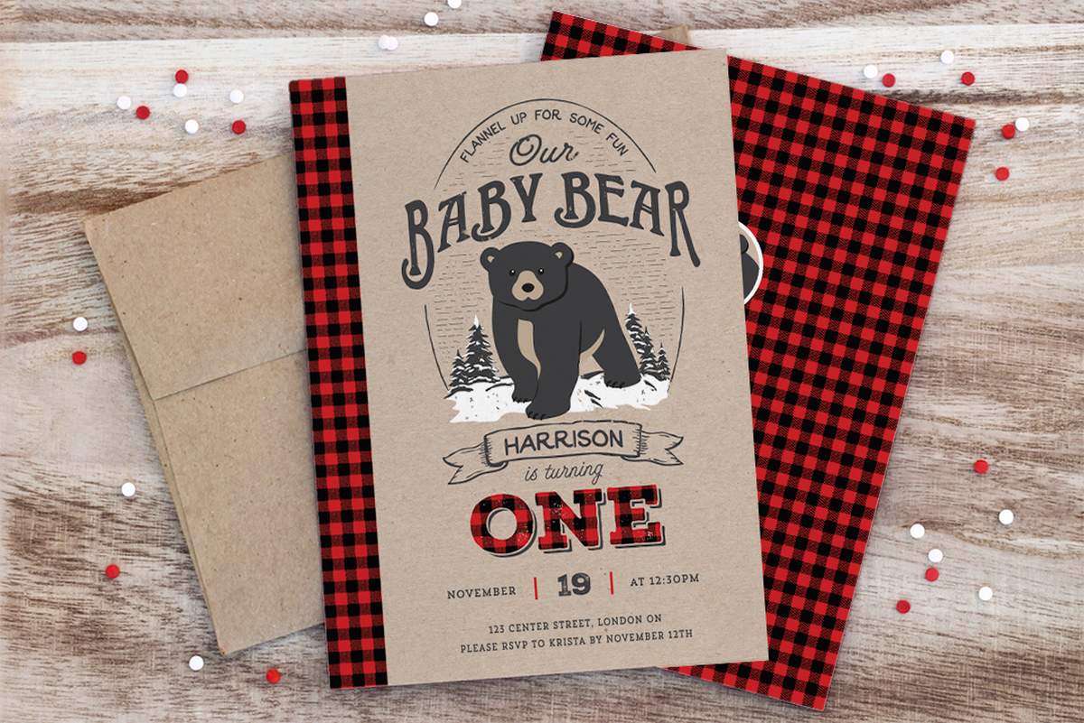 Baby Bear's 1st Birthday Bash - Baby Bear Lumberjack