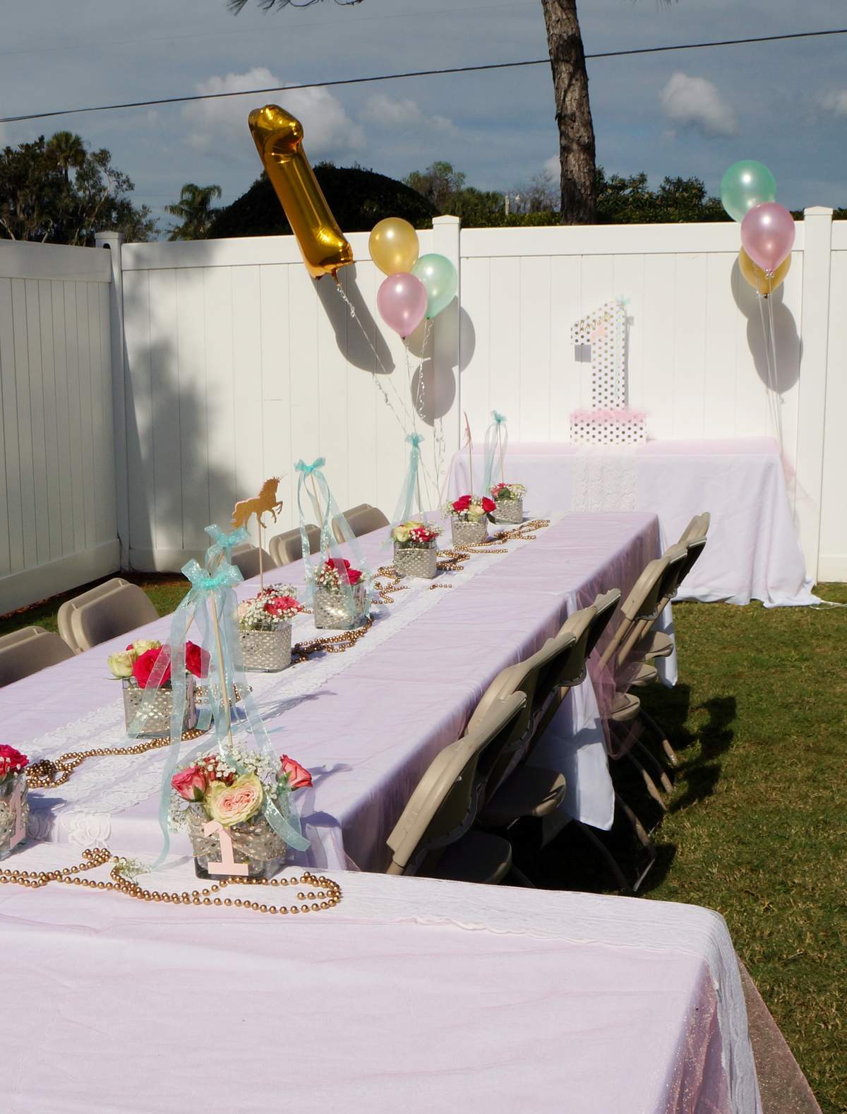 Kennedy's Unicorn 1st Birthday Party - Unicorns pink gold