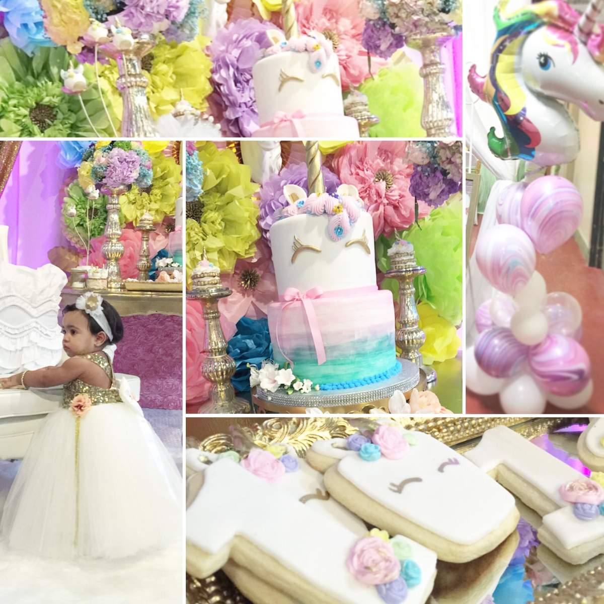 Fantasy Unicorn First Birthday  - Unicorns