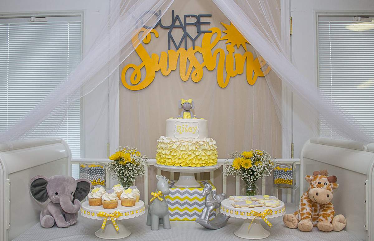 You Are My Sunshine Elephant Baby Shower Decorations Leadersrooms