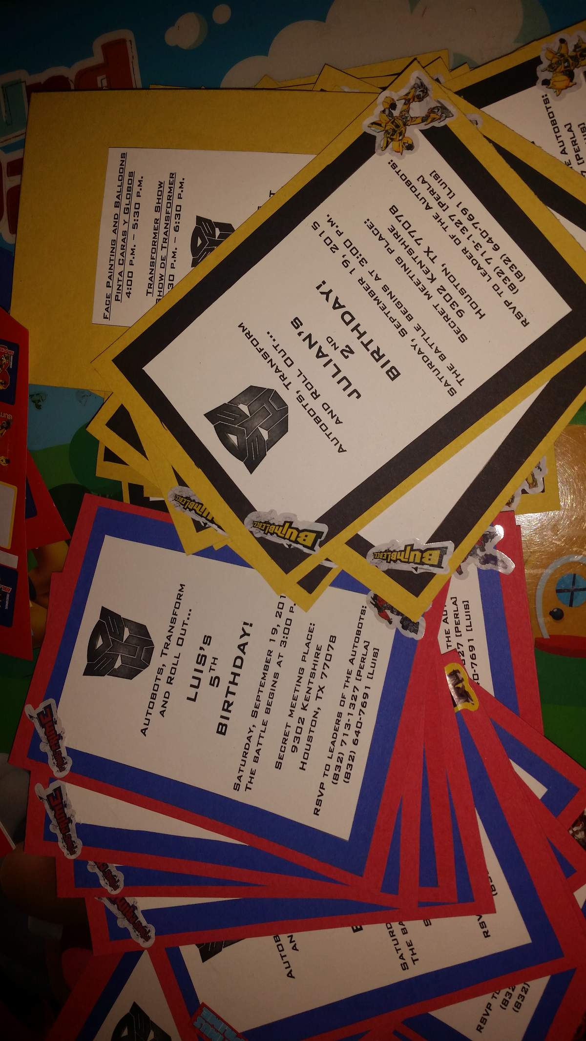 Luis's 5th and Julian's 2nd Transformer themed Birthday party - Transformers