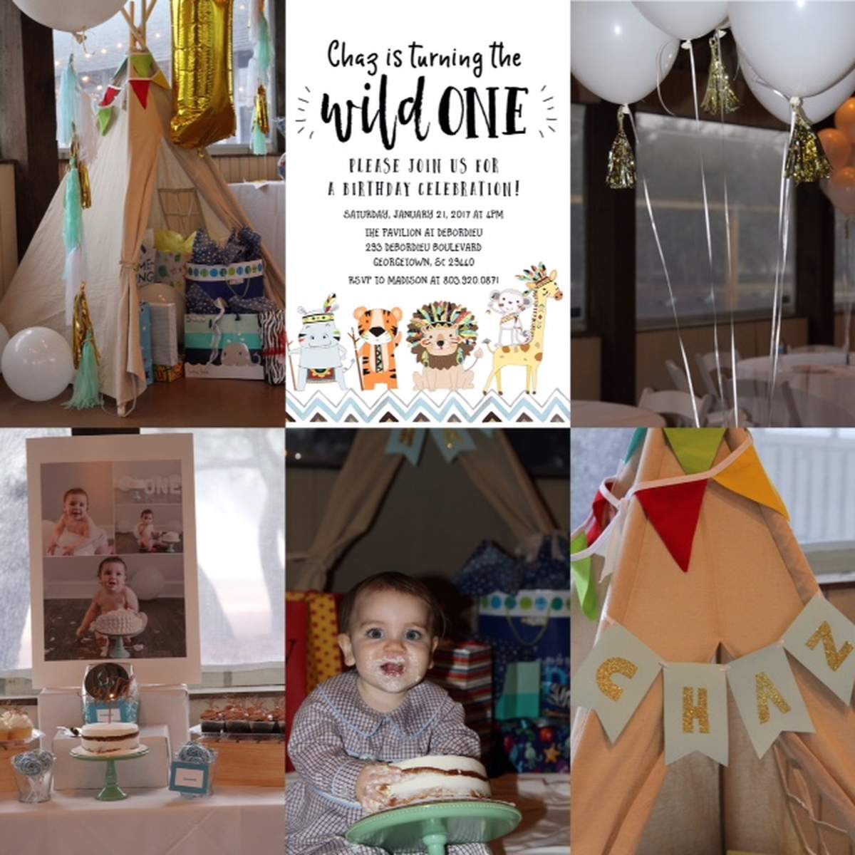 Chaz's Wild One birthday party - Tribal 