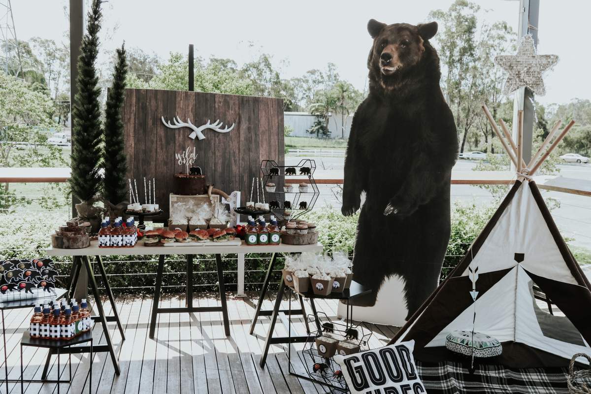 Wild One 1st birthday  party - Lumberjack camp out 