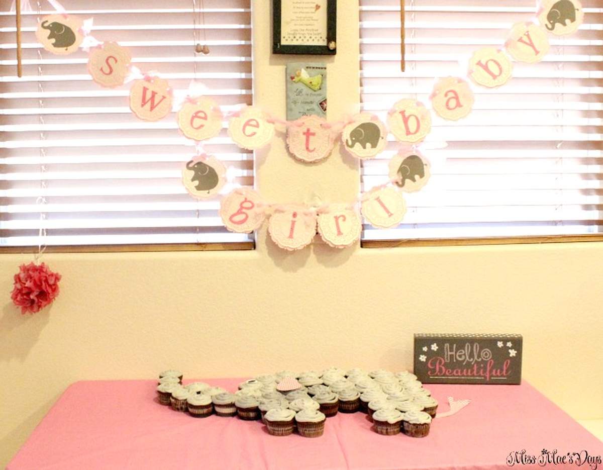 Sweet Baby Girl Elephant Baby Shower - Baby Girl Elephant