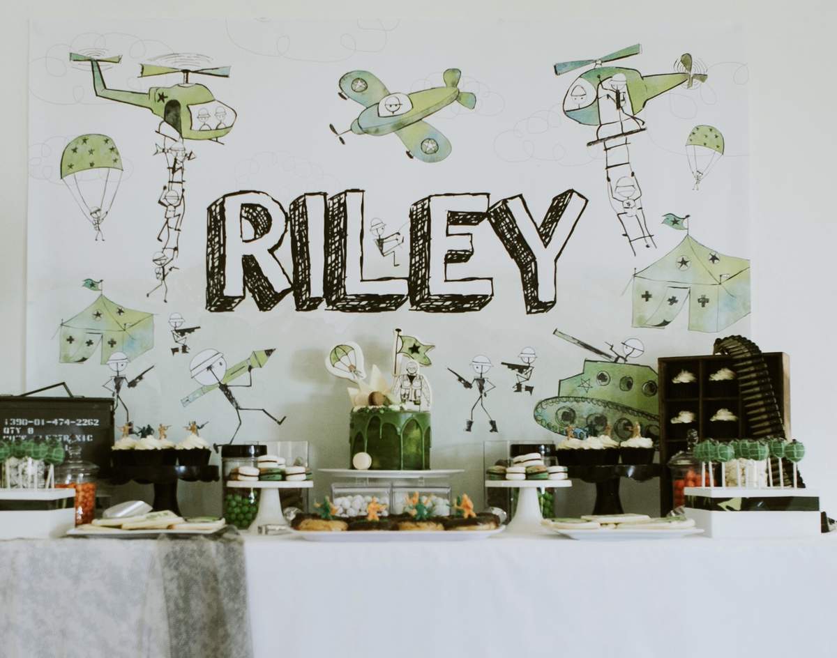 Riley's military/army party - Doodle army