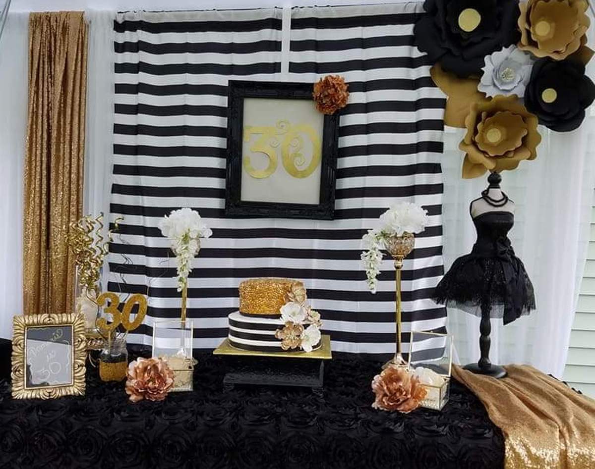 Woohhoo, Damaris is 30! - Fashion black, withe and gold 