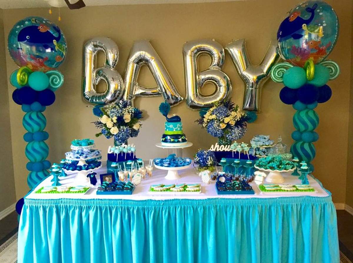 Baby V Baby Shower - Blue Whale 